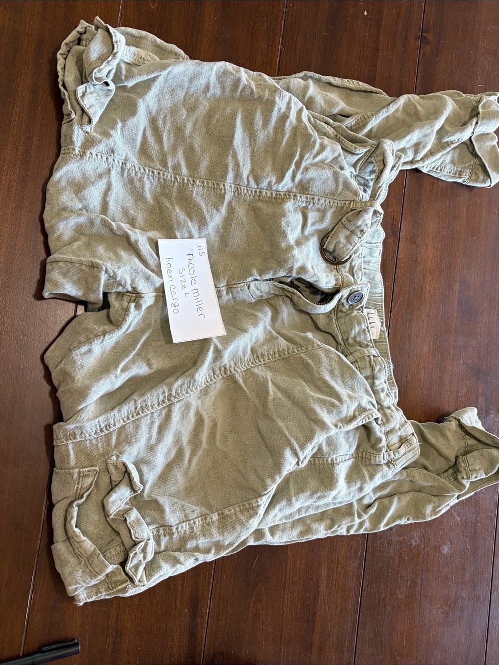 Nicole Miller Olive Green cargo style pants